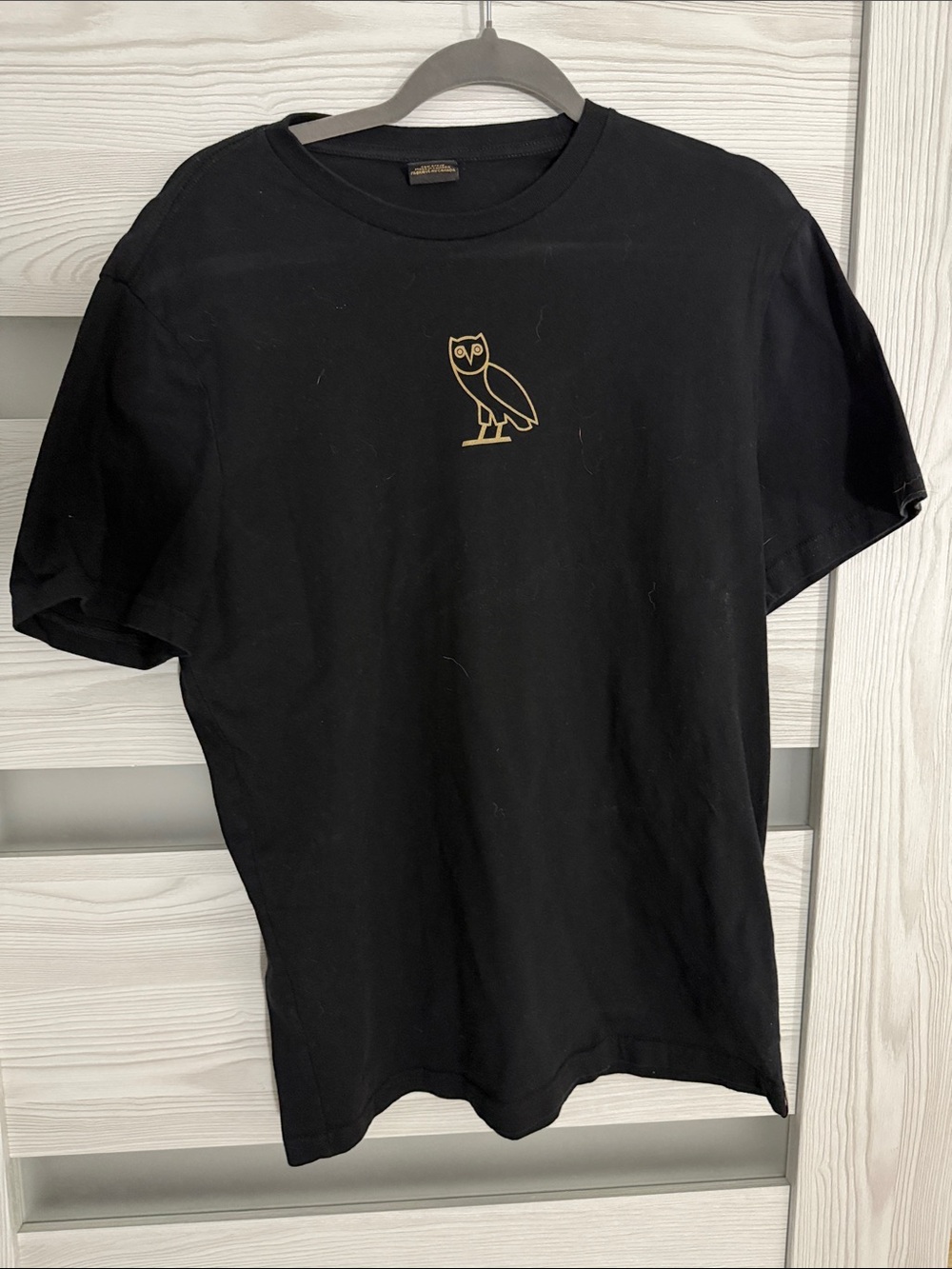 OVO Black T-Shirt with Gold Owl Logo